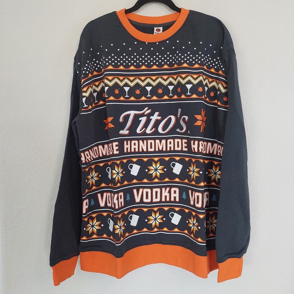 Tito’s Hand Made Vodka Pullover Ugly Sweater Size XXL